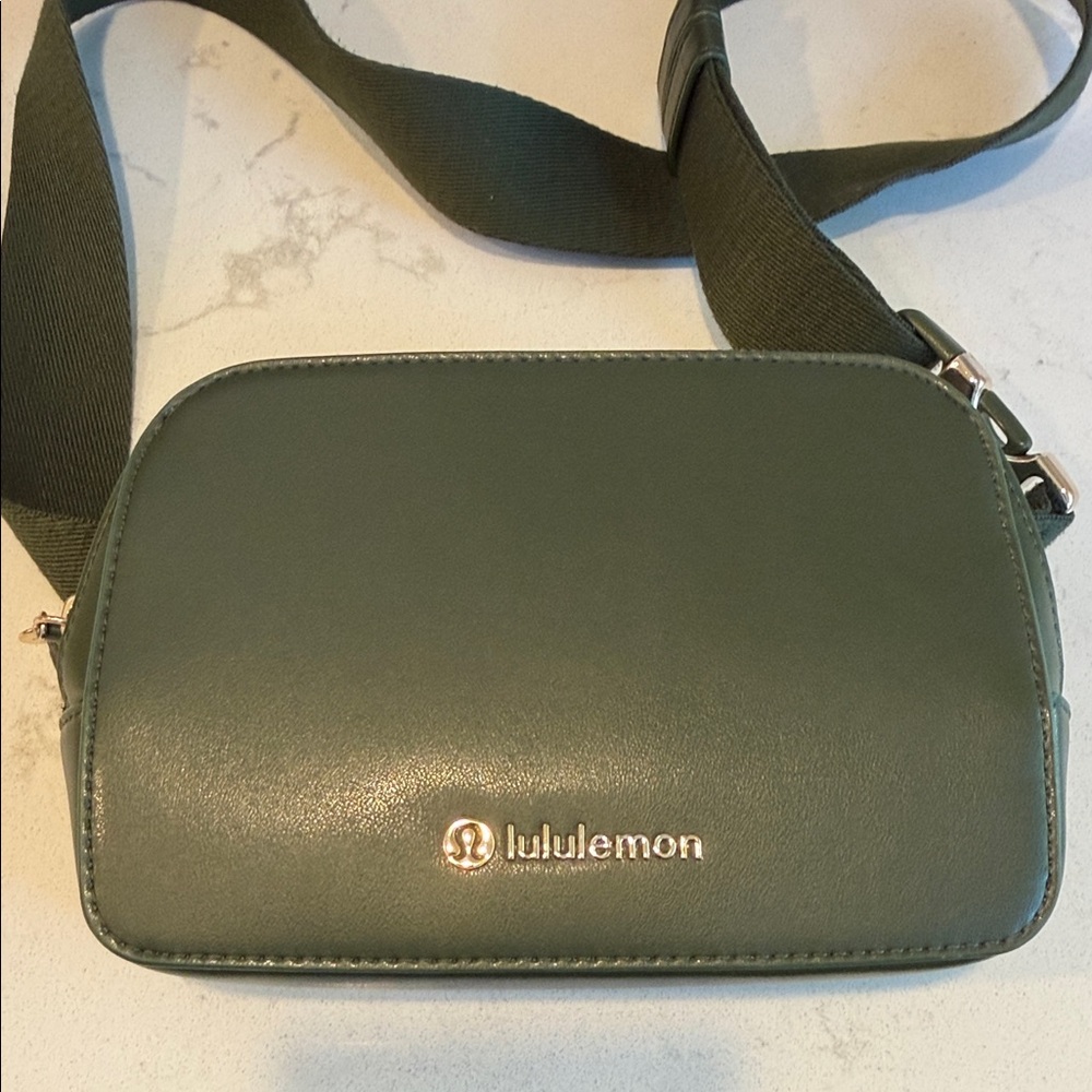 lululemon athletica cactus leather Olive Crossbody Bag